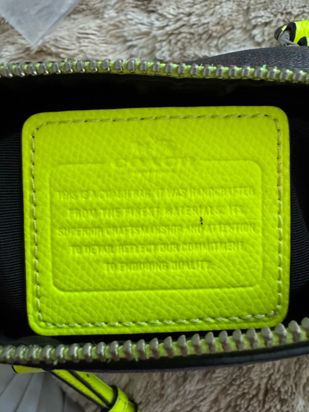 Coach Monogram Cross body with Neon Trim